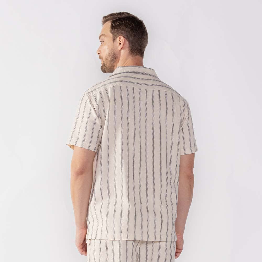 Camisa Masculina De Botão Listrada Thing