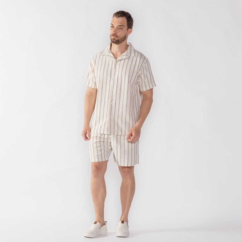 Camisa Masculina De Botão Listrada Thing