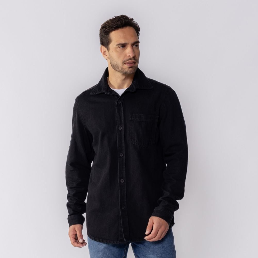Camisa Masculina Jeans Black Marc Alain
