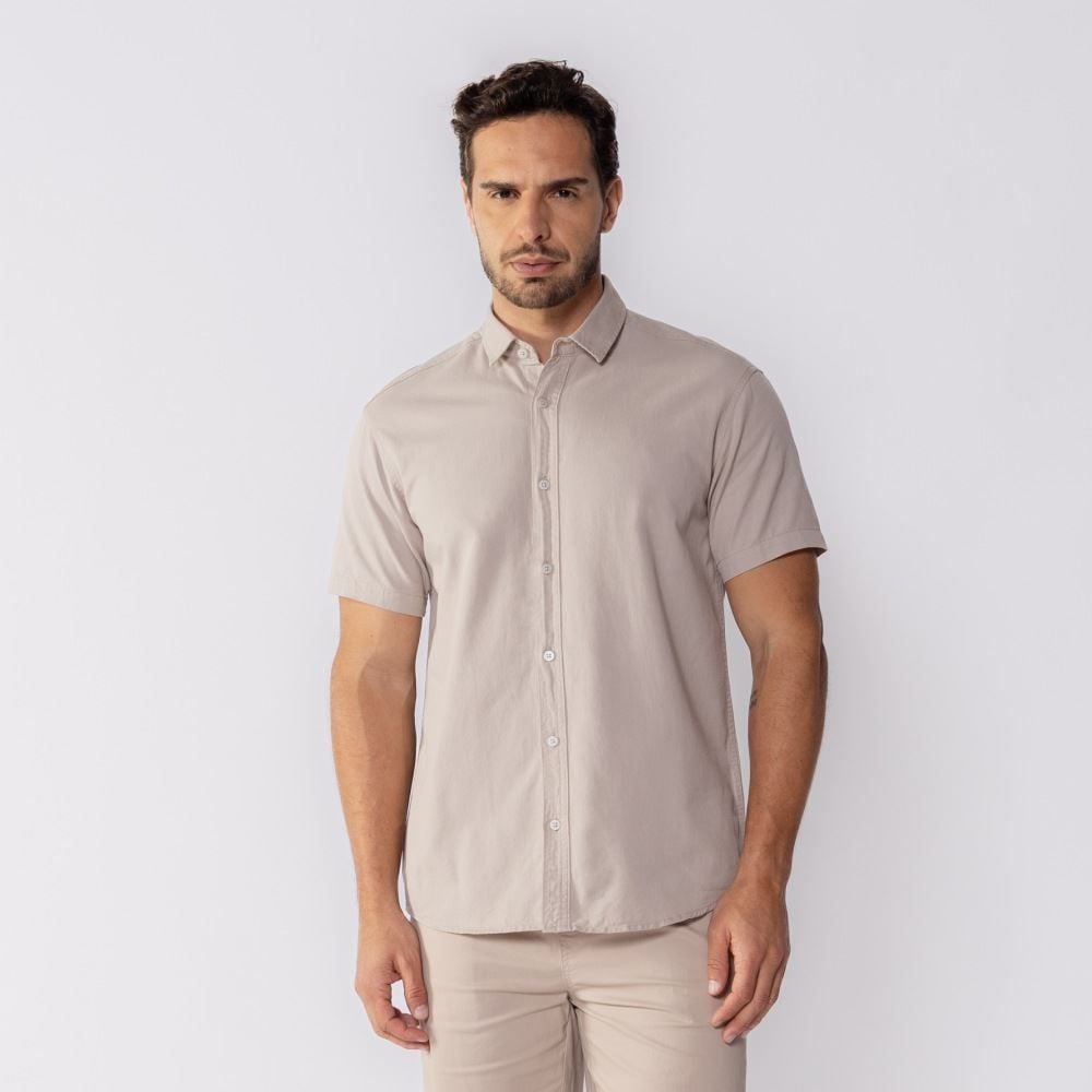 Camisa Masculina Manga Curta Sarja Marc Alain