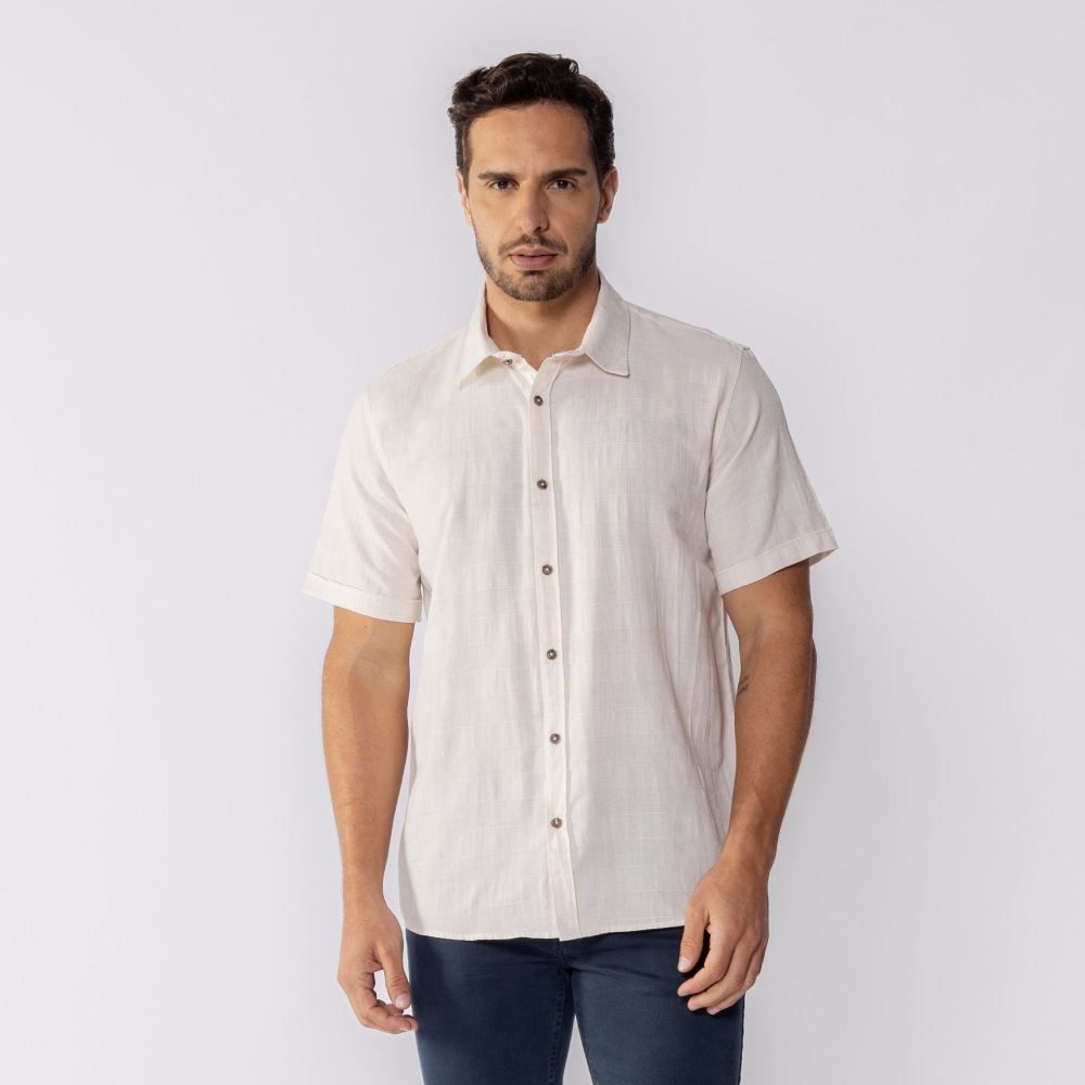 Camisa Masculina Quadriculada Viscolinho Marc Alain