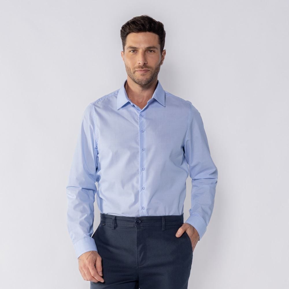 Camisa Social Masculina De Tricoline Marc Alain