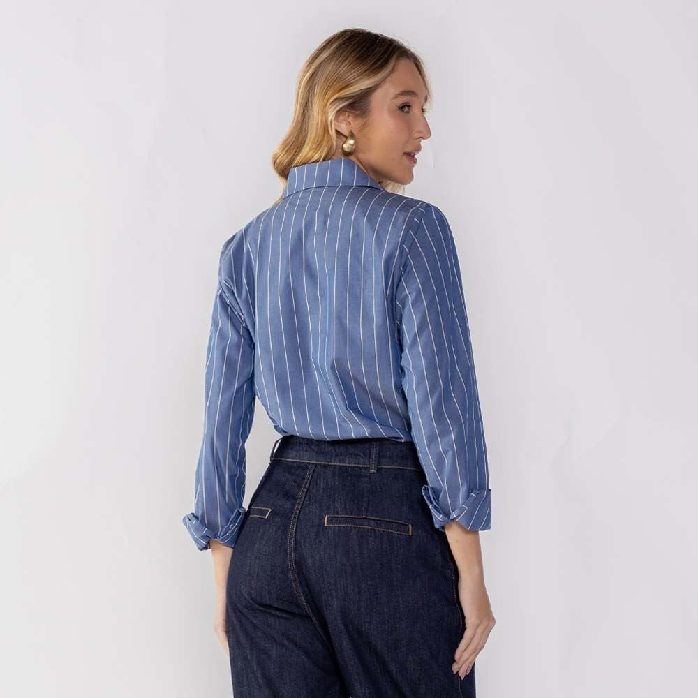 Camisa Feminina Listrada Patricia Foster