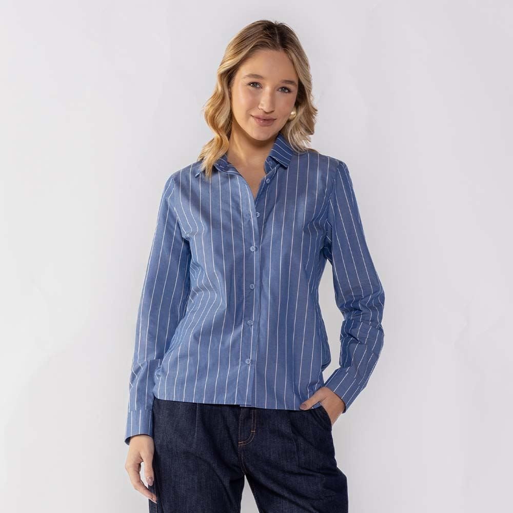 Camisa Feminina Listrada Patricia Foster
