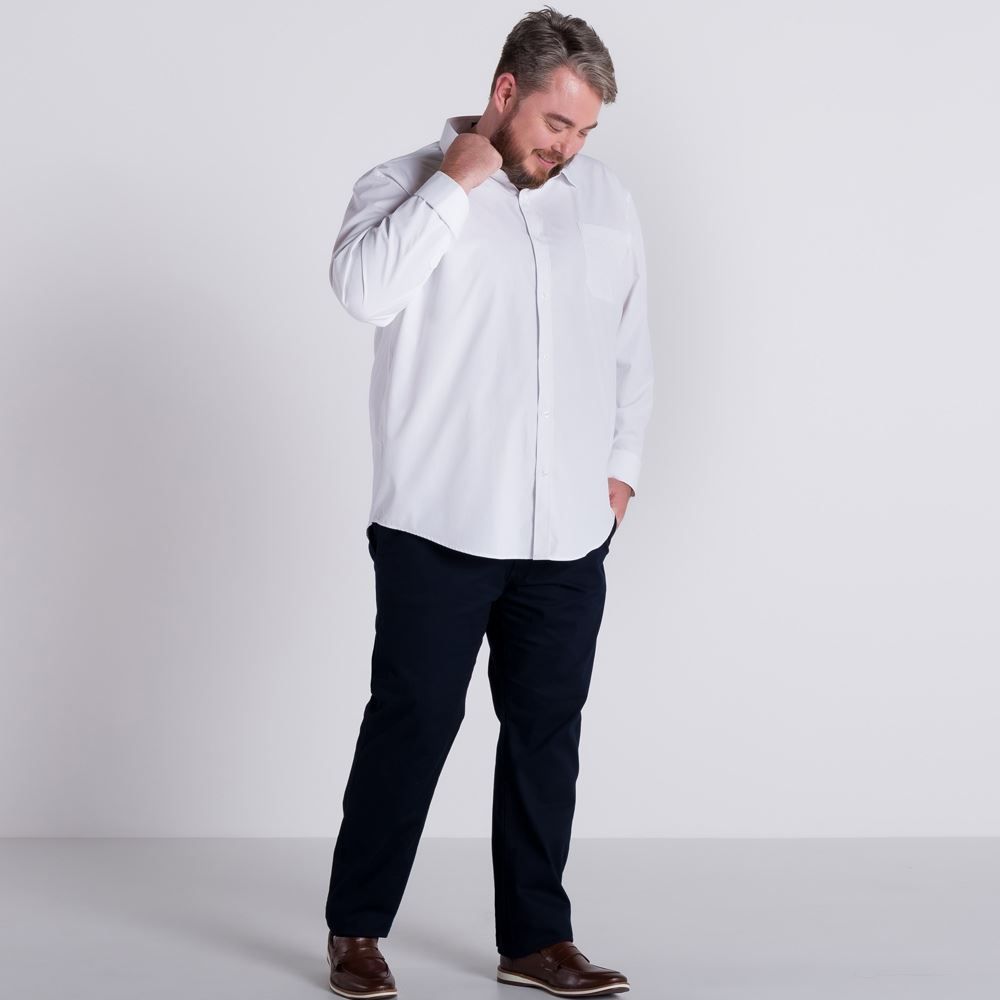 Camisa Plus Size Manga Longa Marc Alain