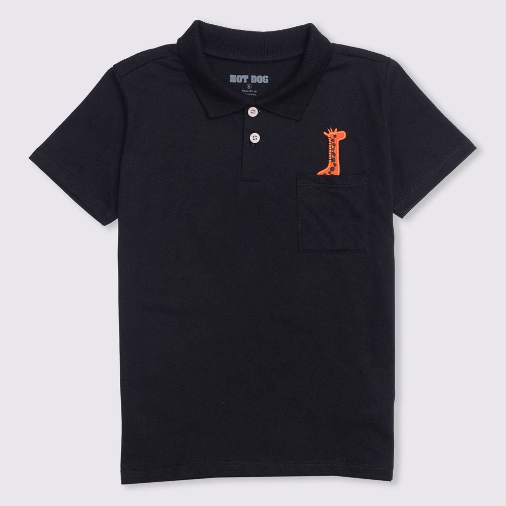 Camisa Polo 4 a 10 anos Malha Girafa Hot Dog