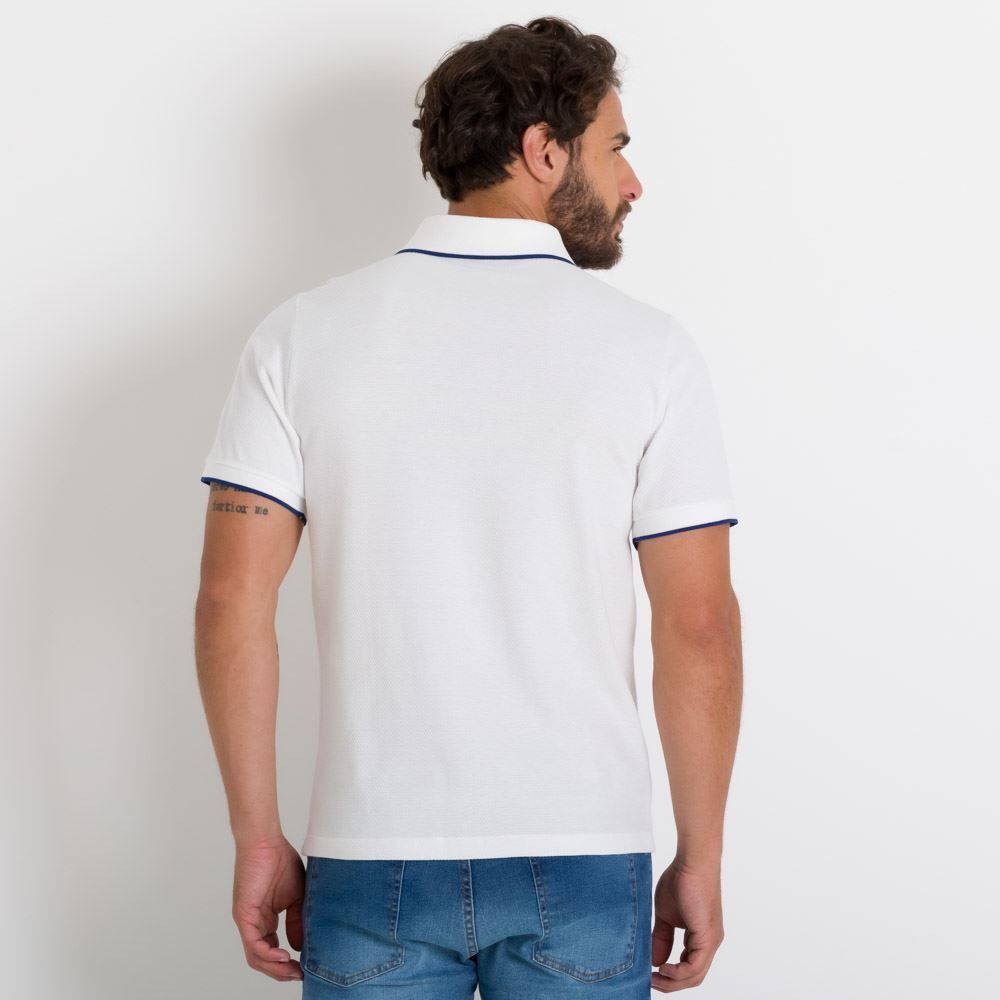 Camisa Polo Malha Colméia Marc Alain