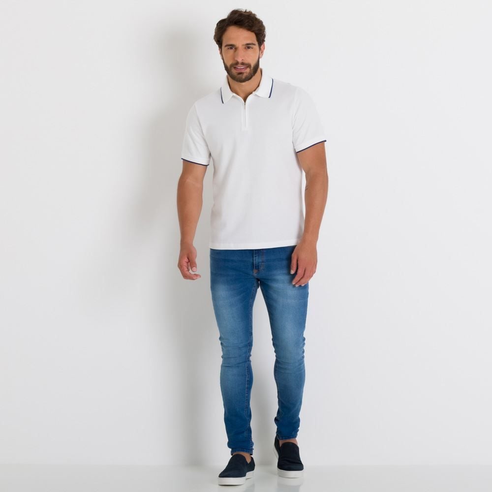 Camisa Polo Malha Colméia Marc Alain