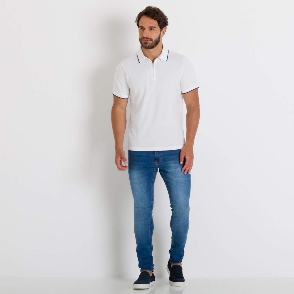 Camisa Polo Malha Colméia Marc Alain