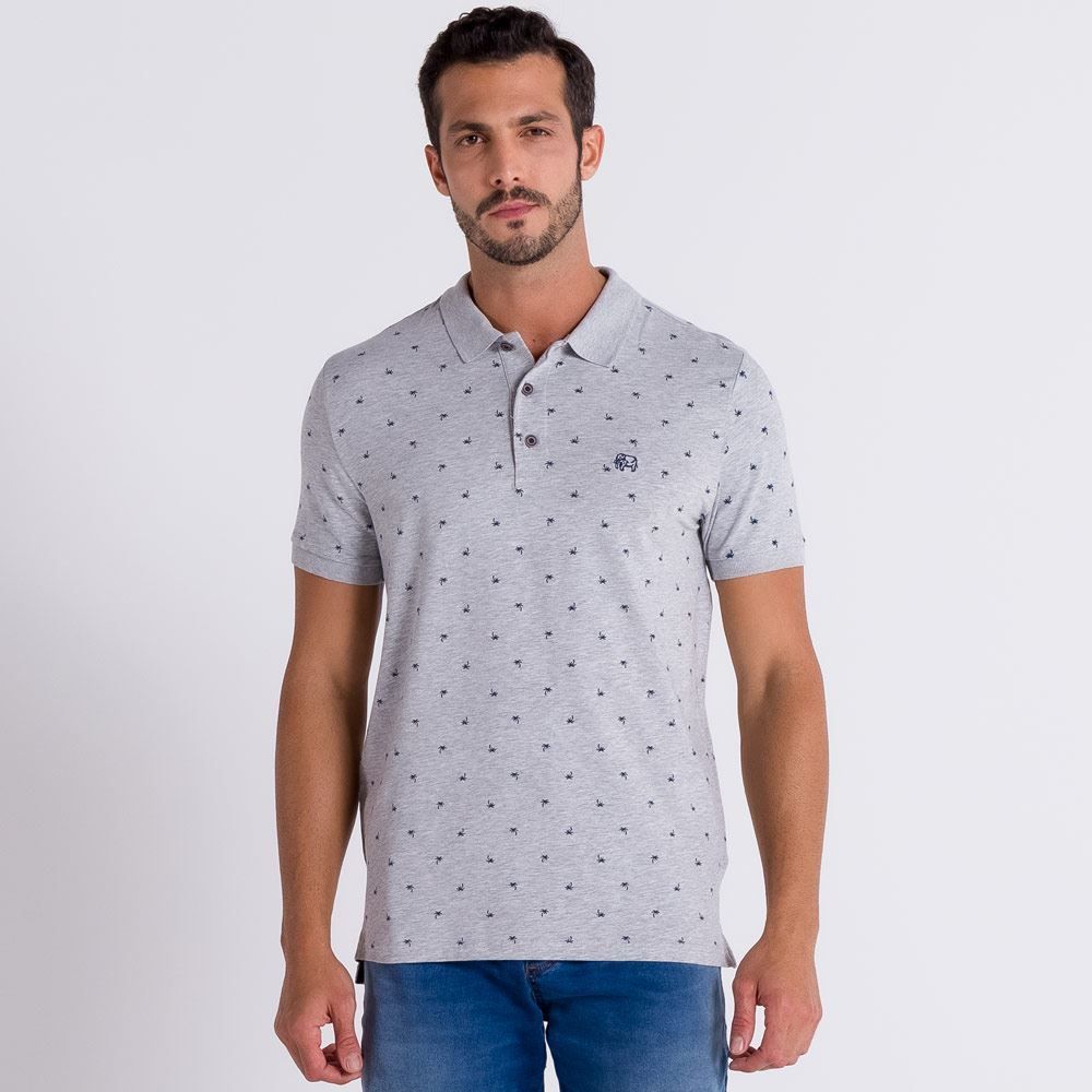 Camisa Polo Manga Curta com Estampa Rotativa Rovitex