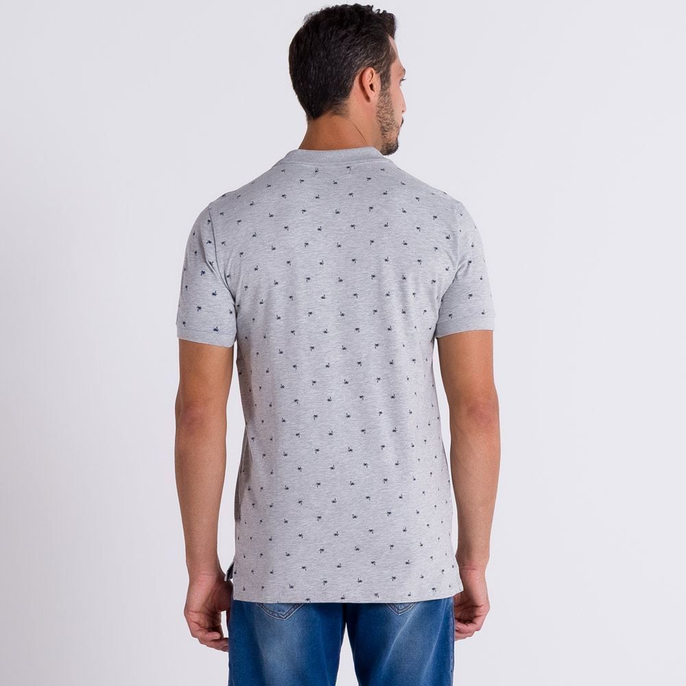 Camisa Polo Manga Curta com Estampa Rotativa Rovitex