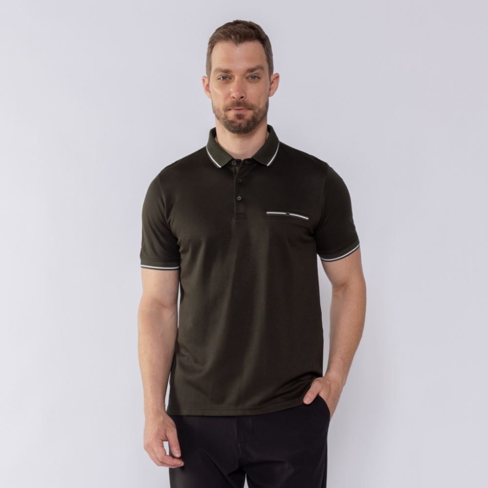 Camisa Polo Masculina Jacquard Marc Alain