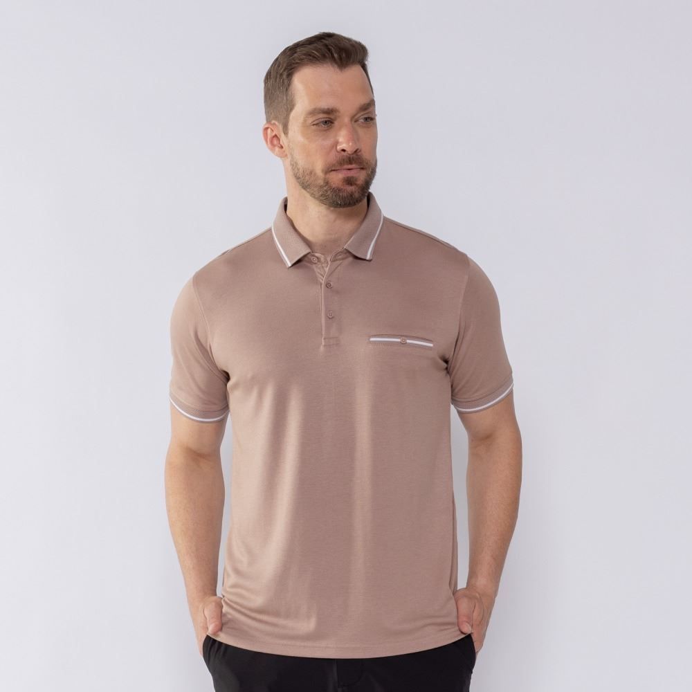 Camisa Polo Masculina Jacquard Marc Alain