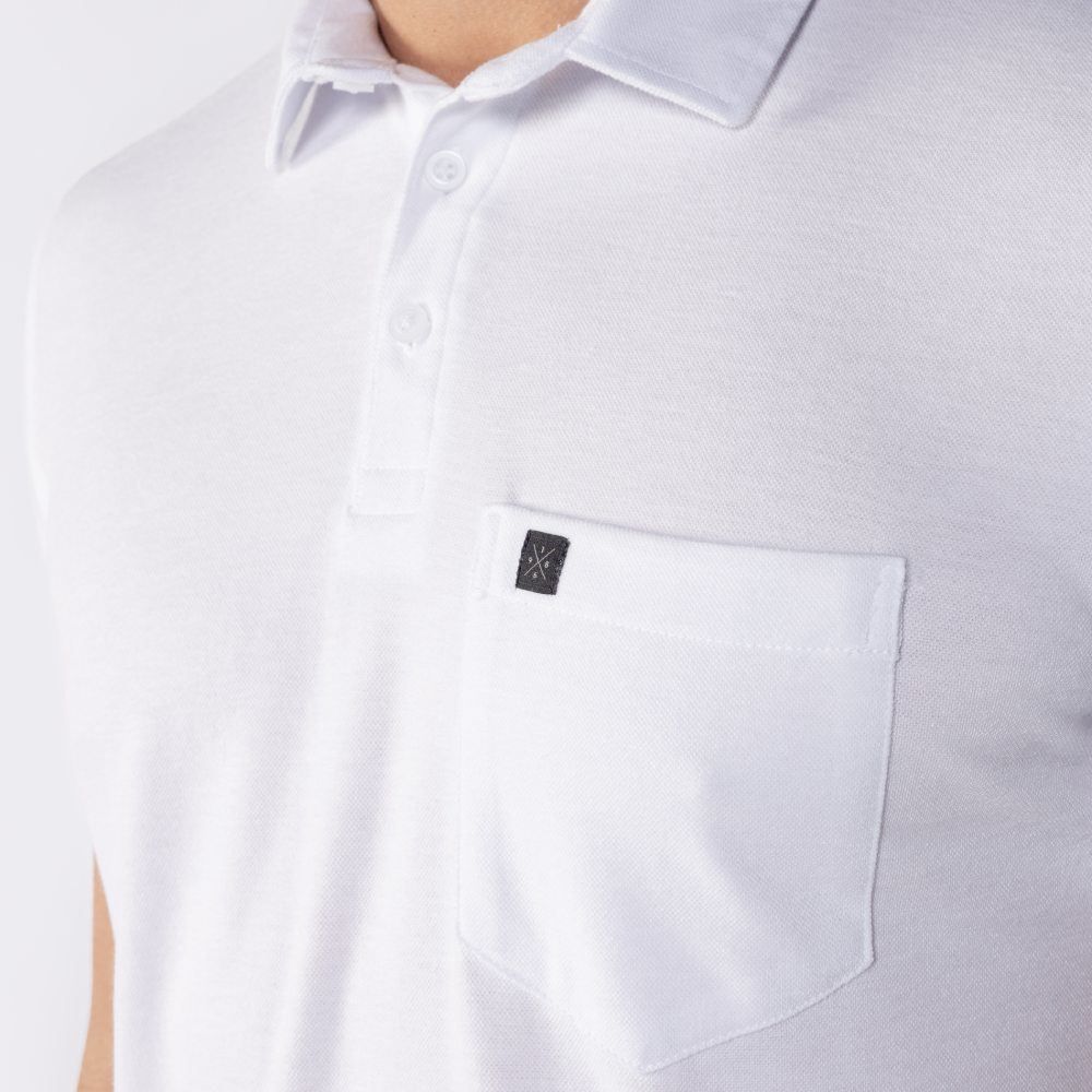 Camisa Polo Masculina De Piquet Com Bolso Marc Alain