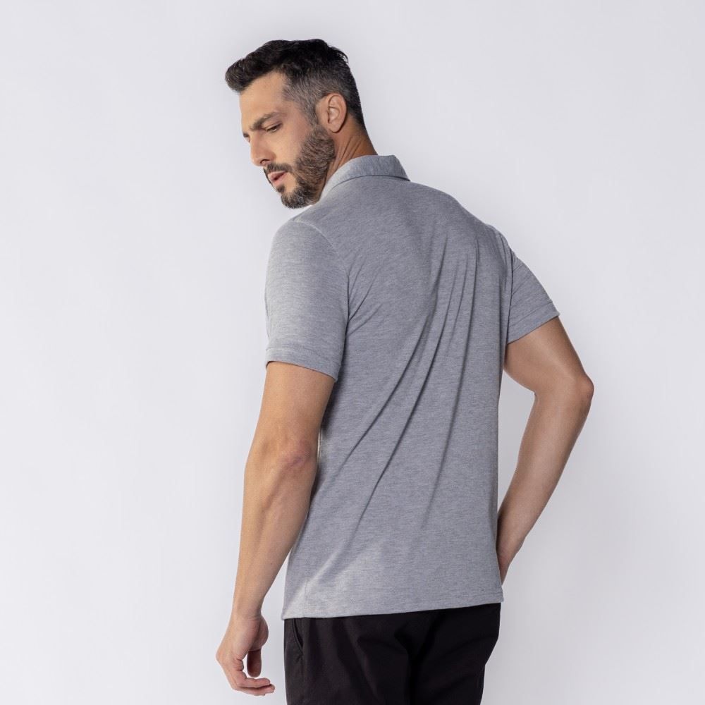 Camisa Polo Masculina De Piquet Com Bolso Marc Alain