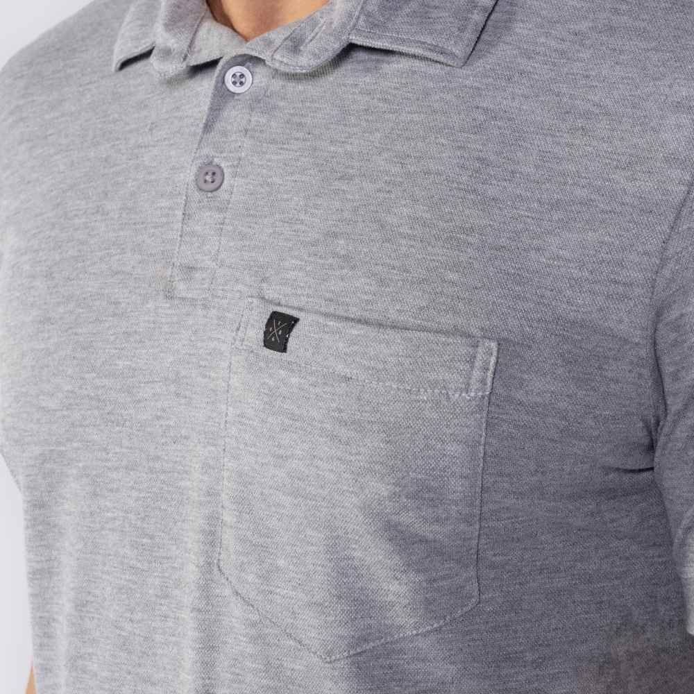 Camisa Polo Masculina De Piquet Com Bolso Marc Alain