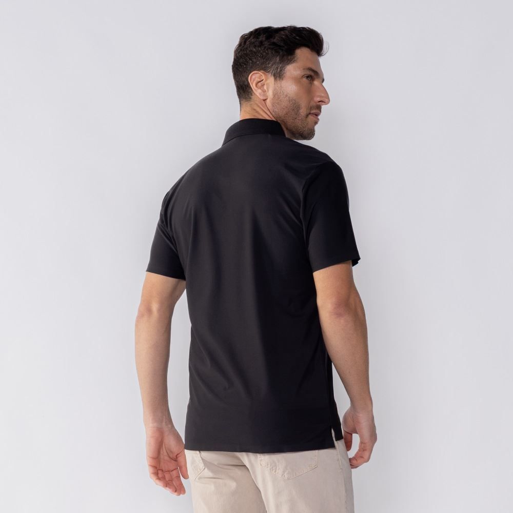 Camisa Polo Masculina De Poliamida Pacific Blue