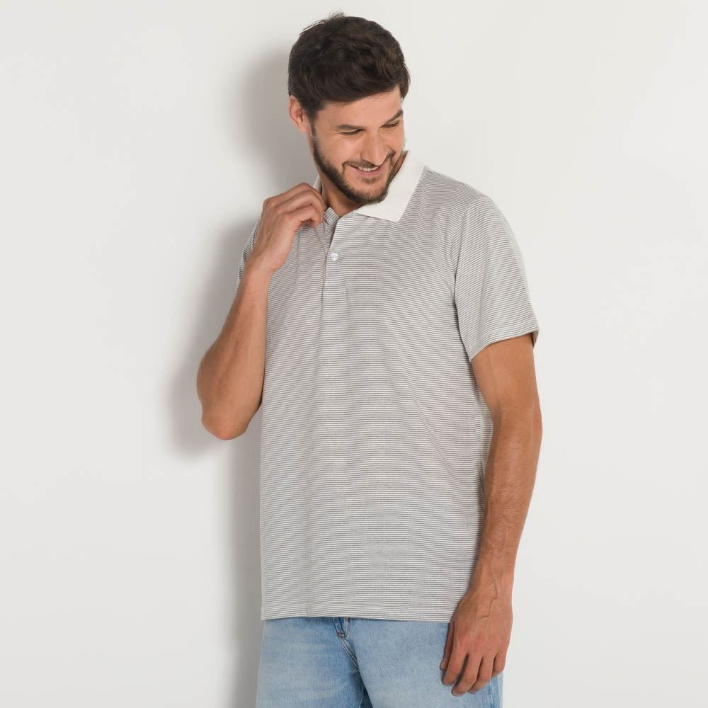 Camisa Polo Masculina Jacquard Marc Alain