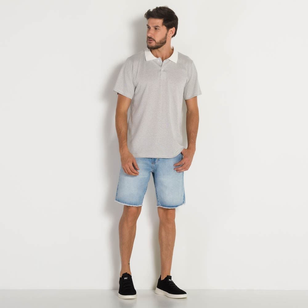 Camisa Polo Masculina Jacquard Marc Alain