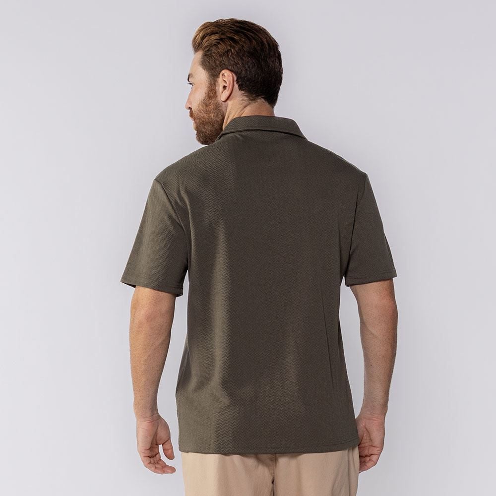 Camisa Polo Masculina Jacquard Pacific Blue