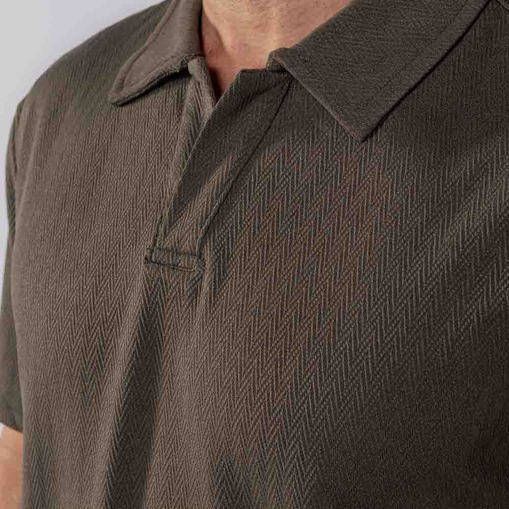 Camisa Polo Masculina Jacquard Pacific Blue