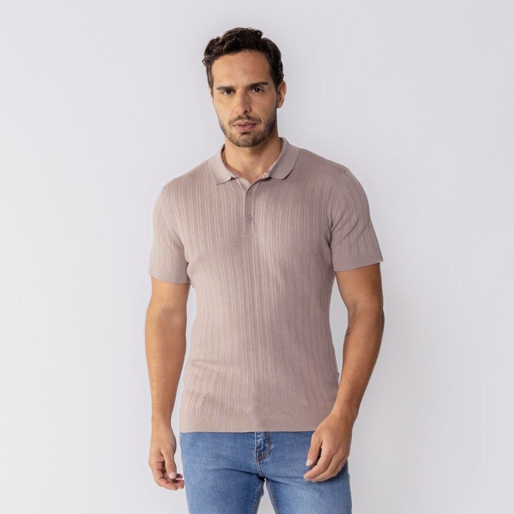 Camisa Polo Masculina Tricot Canelada Thing