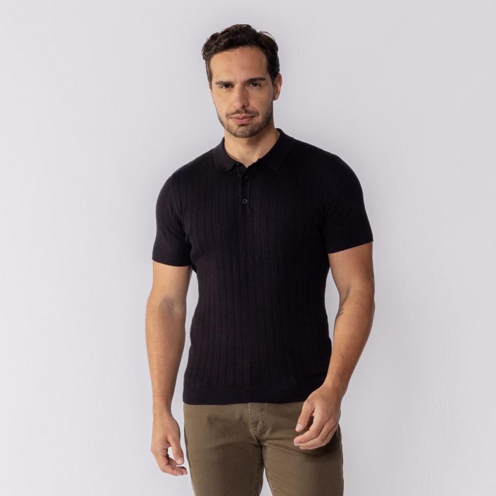 Camisa Polo Masculina Tricot Canelada Thing