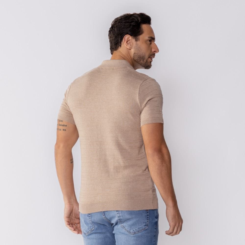 Camisa Polo Masculina Tricot Com Textura Marc Alain