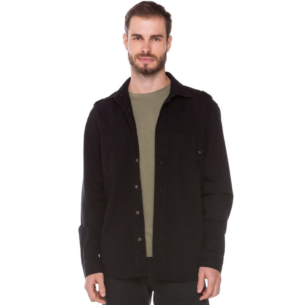 Camisa Sarja com Bolso Deslocado Thing