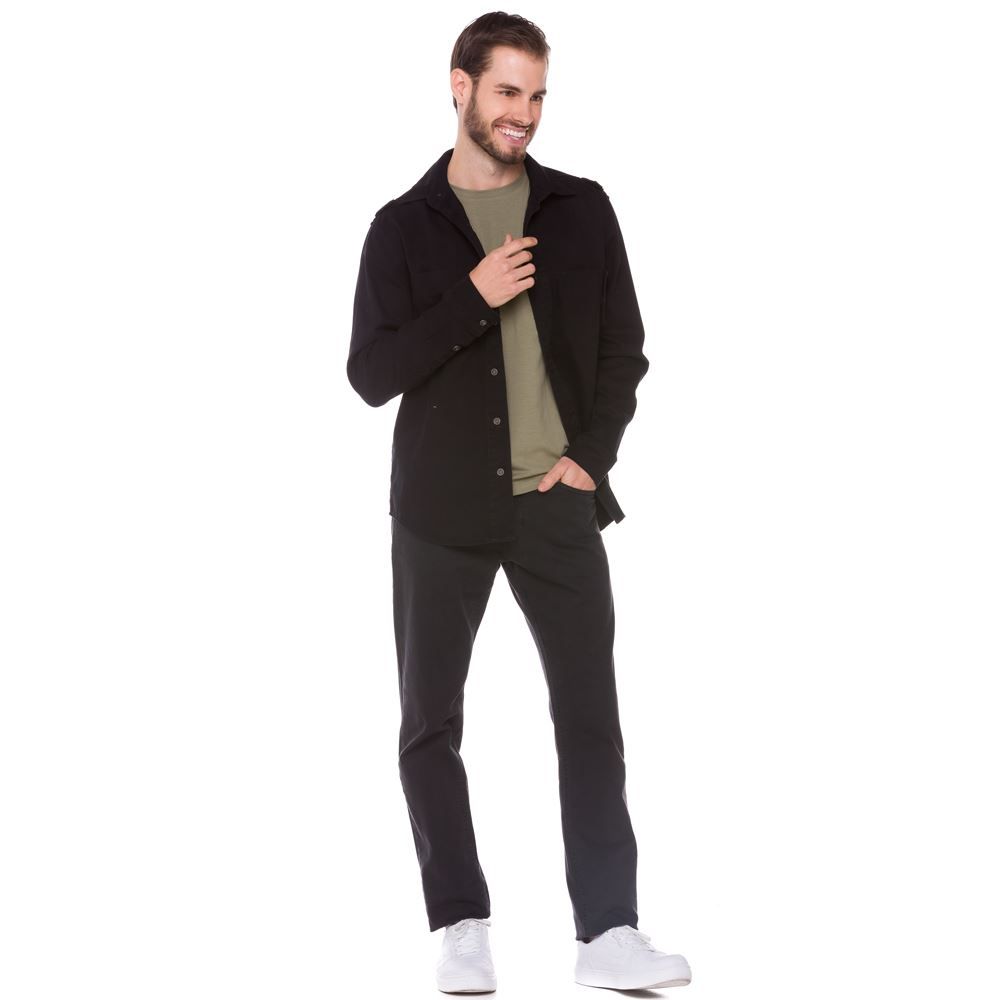 Camisa Sarja com Bolso Deslocado Thing