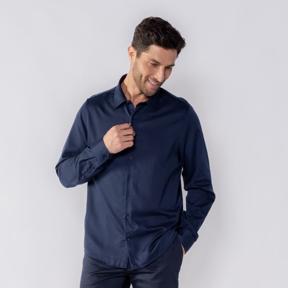 Camisa Social Masculina De Tricoline Marc Alain