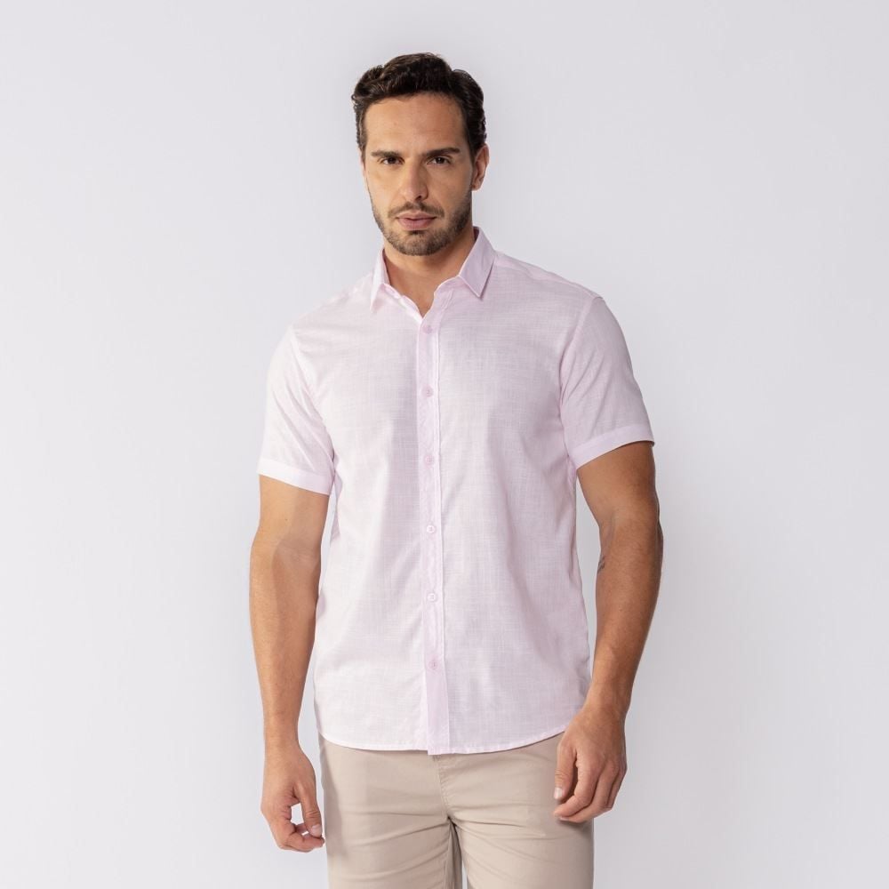 Camisa Social Masculina Manga Curta Marc Alain