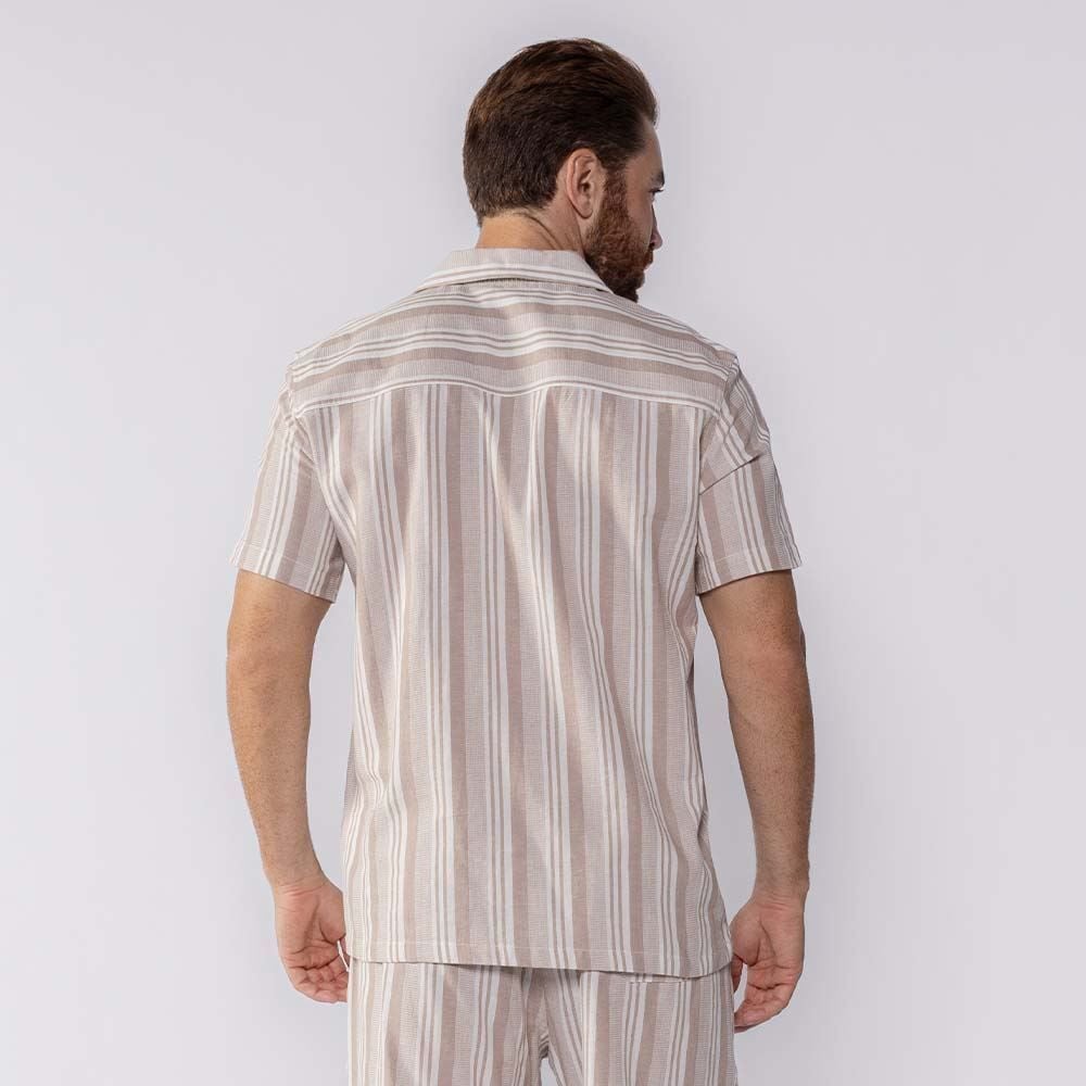 Camisa Masculina De Botão Listrada Thing