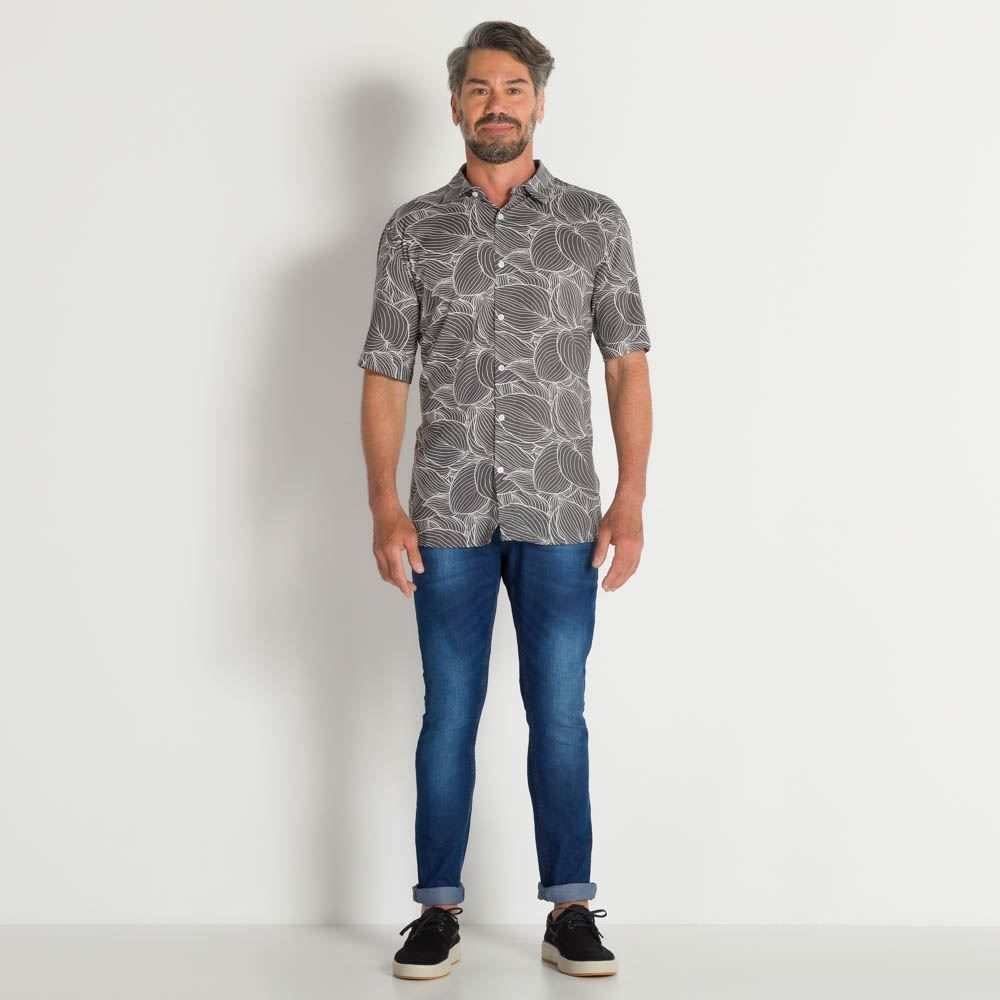 Camisa Viscose Folhagens Marc Alain