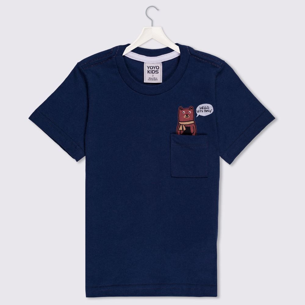 Camiseta 1 a 3 anos Bolso Urso Yoyo Kids