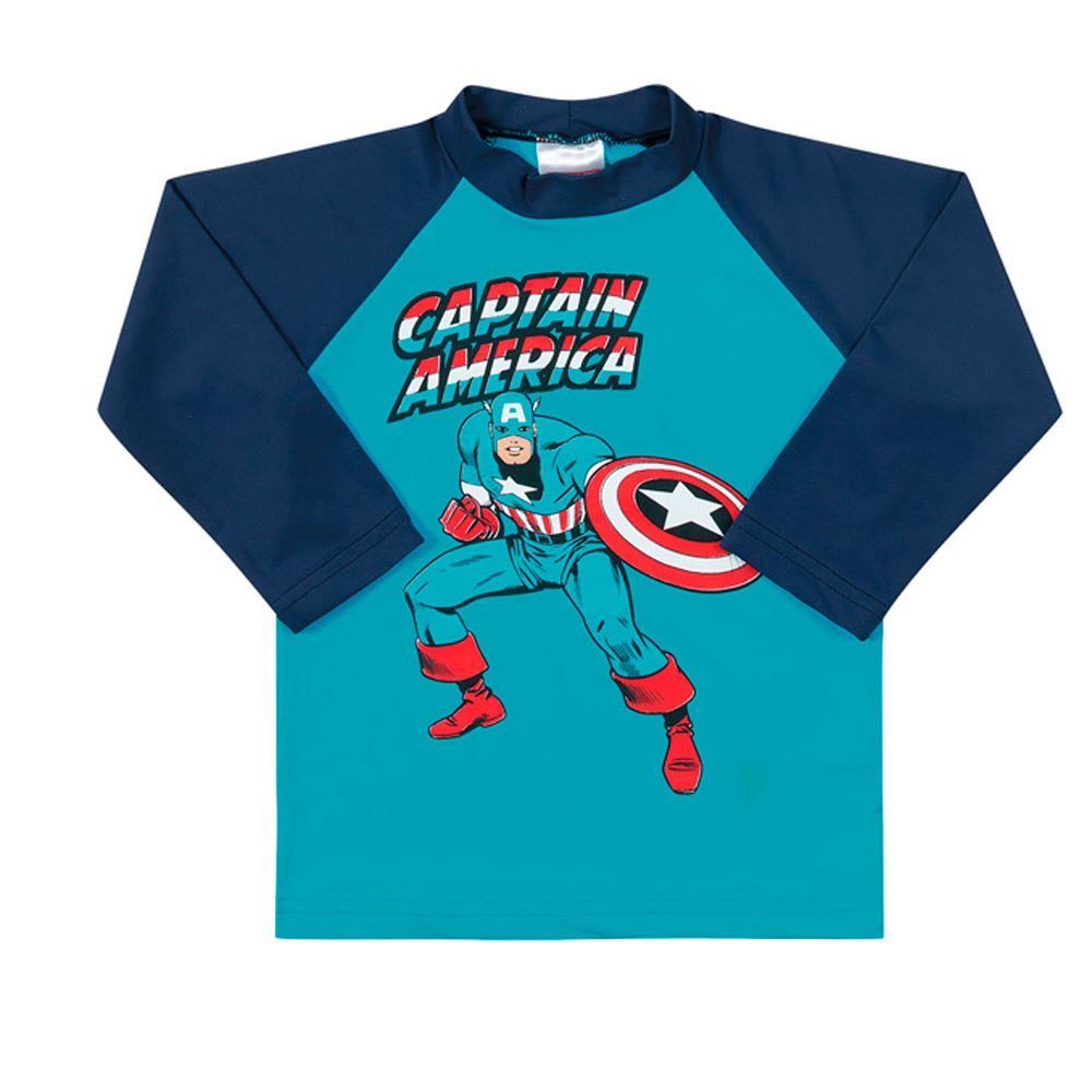 Camiseta 1 a 3 Anos Capitão América Proteção UV Marlan Malhas