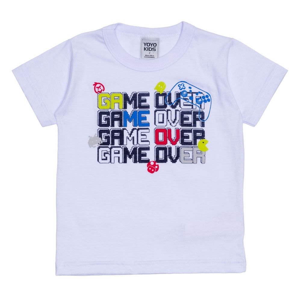 Camiseta 1 a 3 anos Game Over Yoyo Kids
