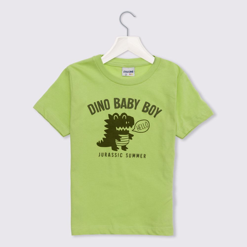 Camiseta 1 a 3 anos M/Malha Dino Baby Fakini