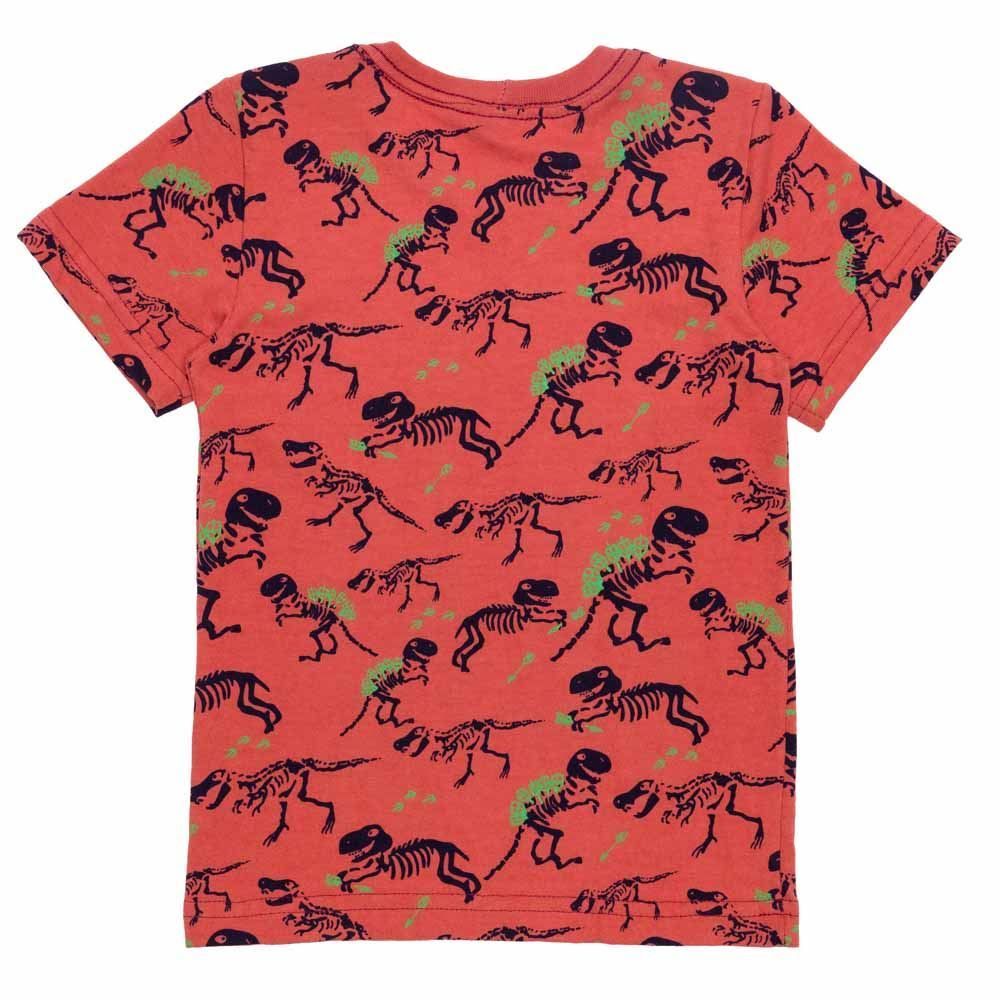 Camiseta 1 a 3 anos M/Malha Esqueleto Dinos Yoyo Kids