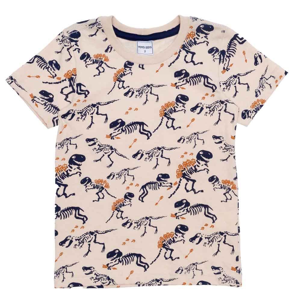 Camiseta 1 a 3 anos M/Malha Esqueleto Dinos Yoyo Kids