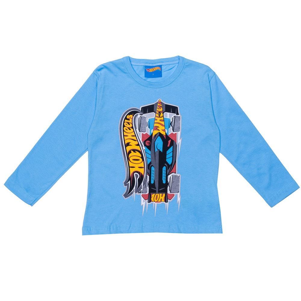 Camiseta 1 a 3 anos M/Malha Hot Wheels Mattel
