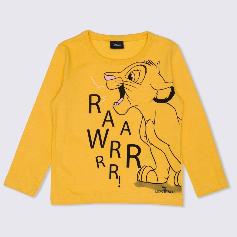 Camiseta 1 a 3 anos M/Malha O Rei Leão Rawrr Disney
