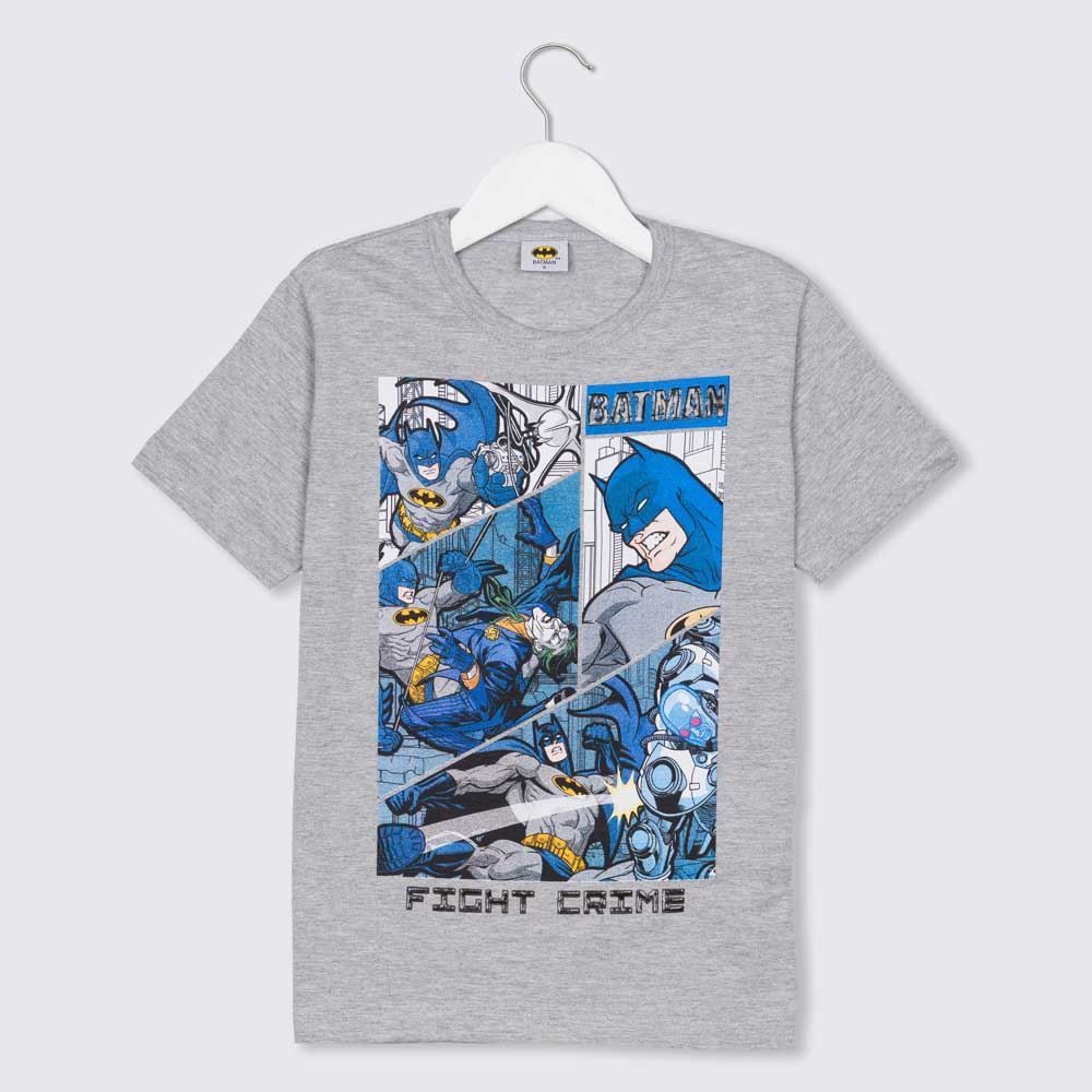 Camiseta 1 a 3 anos Meia Malha Batman Gibi DC Comics