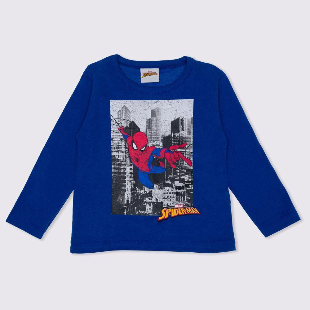 Camiseta 1 a 3 anos Meia Malha Urbano Spider Man Marvel