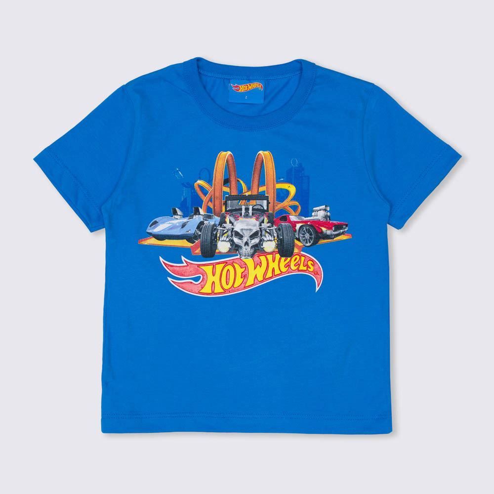 Camiseta 1 a 3 anos Menino Meia Malha Hot Wheels Mattel