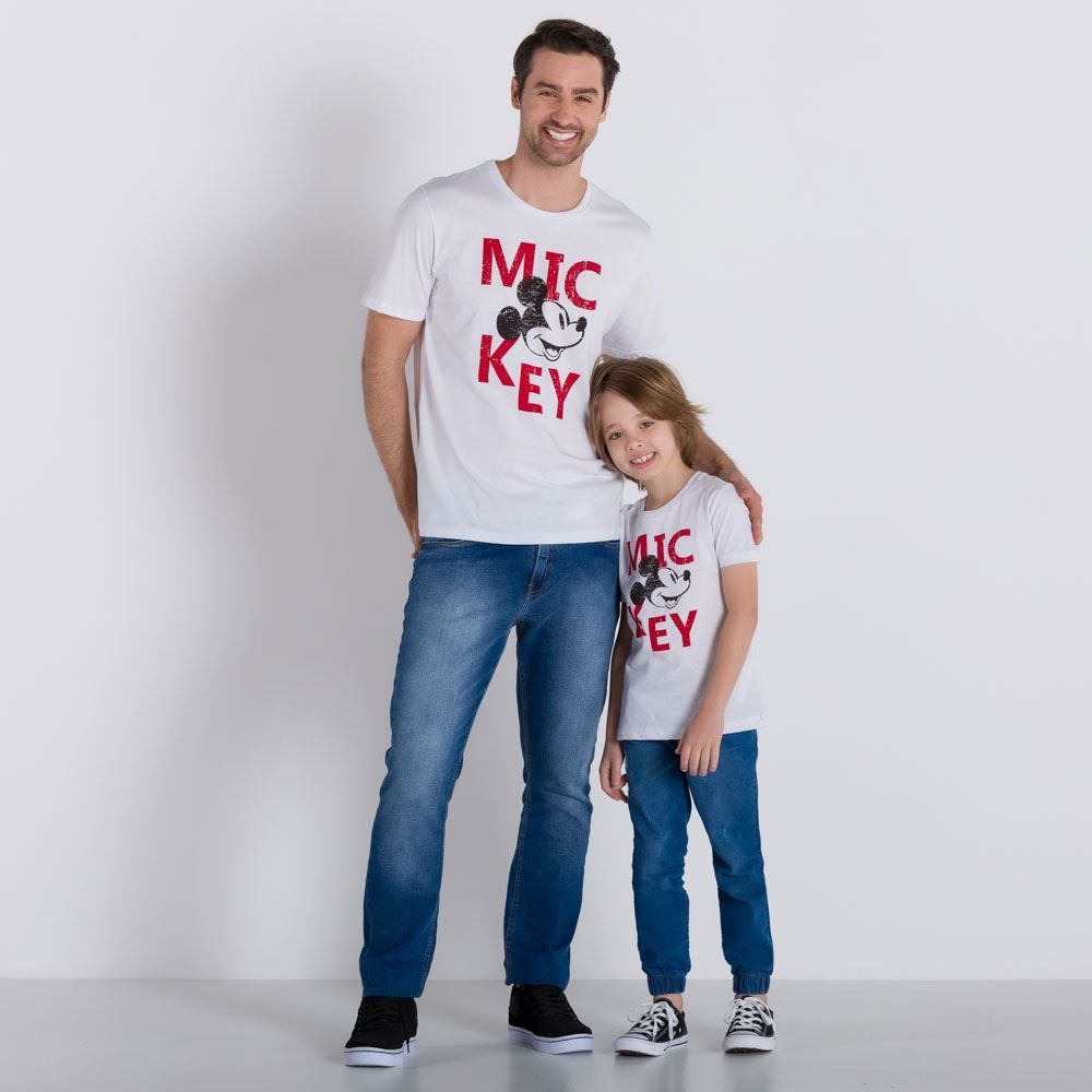 Camiseta 1 a 3 anos Mickey Detalhes Corroído Disney