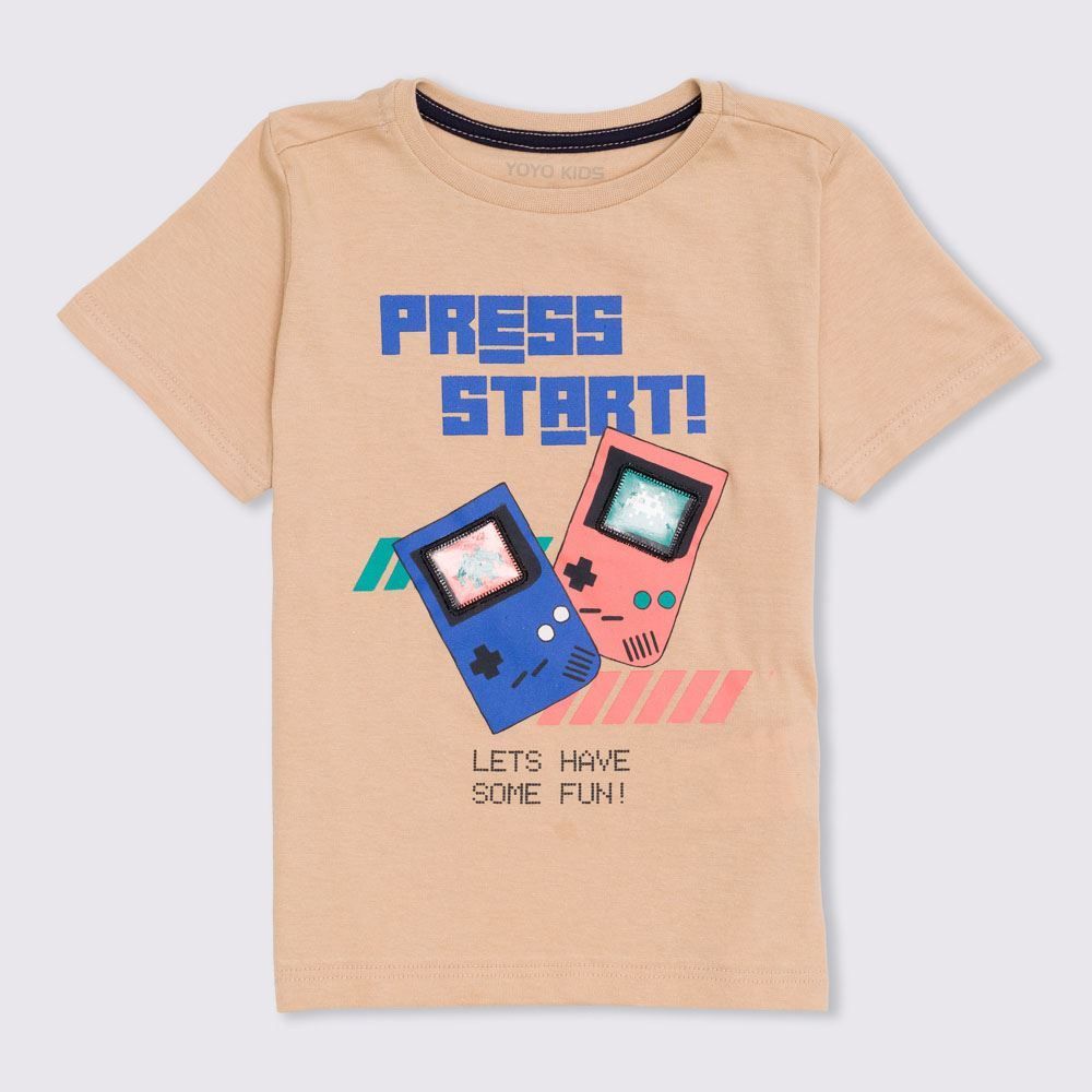 Camiseta 1 a 3 anos Start Aplique Tela Yoyo Kids