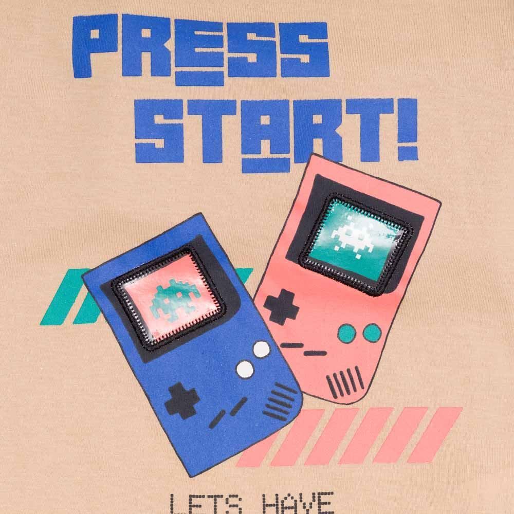 Camiseta 1 a 3 anos Start Aplique Tela Yoyo Kids