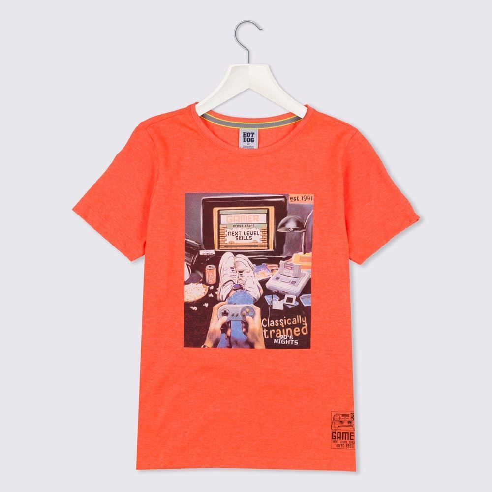 Camiseta 12 a 16 anos Jogando Gamer Hot Dog