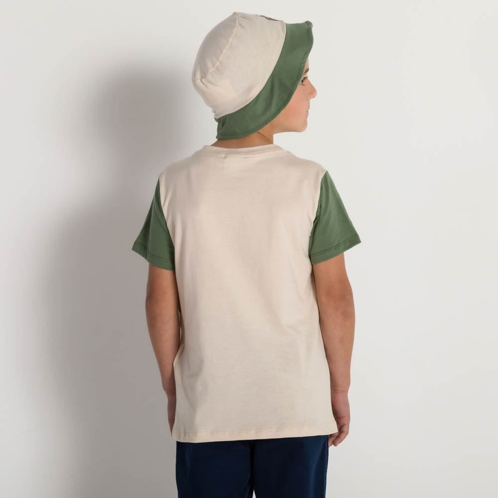 Camiseta 4 a 10 anos Bucket Bolsos + Brinde Chapéu Hot Dog